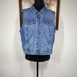 LOFT Denim Jean Vest Women's Large Blue Casual